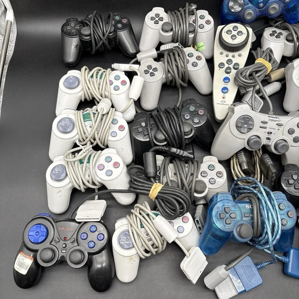 PlayStation 1 & 2 Controller Lot Of 19 Controllers Untested As Is